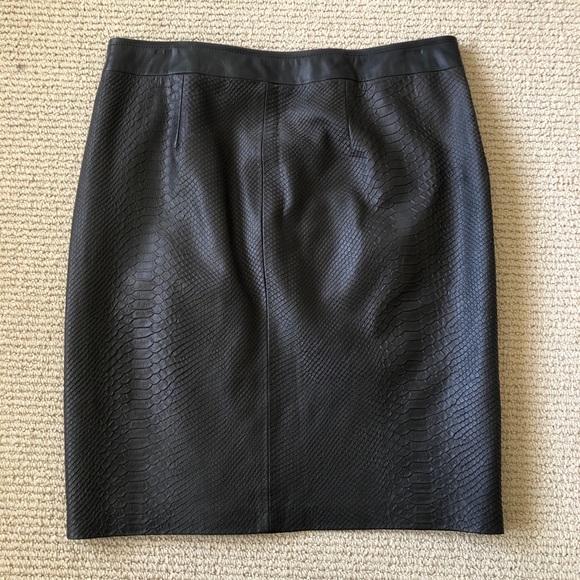 ✨RARE✨ VINCE Snake-Embossed Leather Skirt - Size 6 - Picture 6 of 11